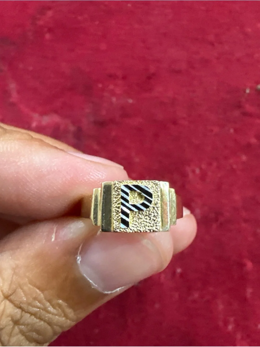 10K Yellow Gold Baby Ring Size 2.5 1.2g Initial Signet Style New